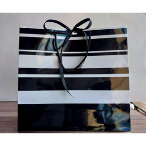 10pcs black and white striped gift bags