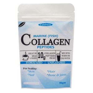 calabaza Marine(fish) Collagen Peptides(hydrorized)powder. Food Grade 50gms