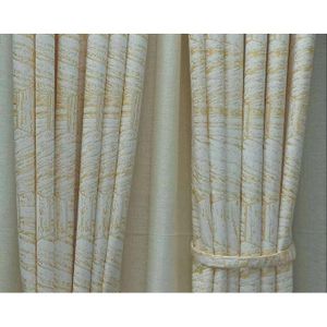 2pcs of Cream with Gold  Pattern And 1 Pc Sheers For Window And Door Sitting Room Bedroom And Balcony