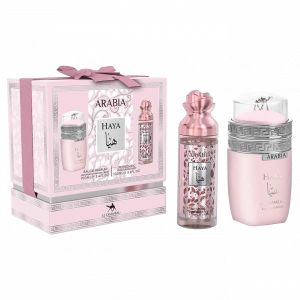 Le Chameau  Arabia Haya 2-in-1 Gift Set for Women – 100ml EDP + 100ml Body Mist – Fruity Gourmand Fragrance with Notes of Vanilla, Musk & Tropical Fruits