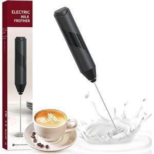 Milk Frother for Coffee, Handheld Battery Operated Milk Frother for Coffee, Latte, Hot Chocolate, Macha, Portable Mini Drink Mixer Blender with Stainless Steel