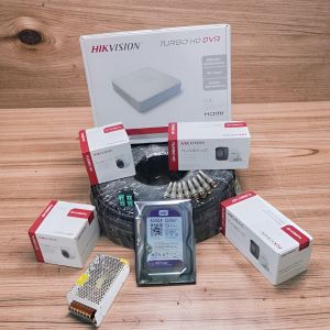 Hikvision 4 Turbo HD 1080P Full HD 2MP Crystal Clear Footage Day and Night Imaging Protection CCTV Cameras Complete Full System Kit -4 Channel DVR+500GB Harddisk