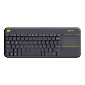 Logitech K400 Plus Wireless Keyboard With Built-In Touchpad Black 2.4GHz Media Control Keyboard For Smart TV, PC, Laptop & Home Entertainment Systems