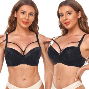 36-46 Plus size women ultrathin bra underwire push-ups lace bras brassiere  larger breast