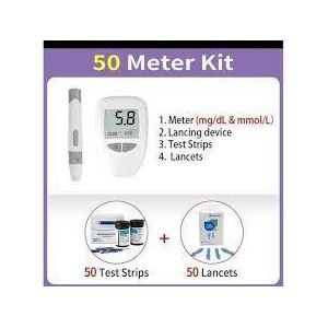 Digital Blood Glucose Monitor Kit, Medical Glucometer with 50 Test Strips & 50 Lancets, High Precision Diabetes Testing Kit, Blood Sugar Monitor with Lancing Device, Portable Glucometer with Large Memory Storage