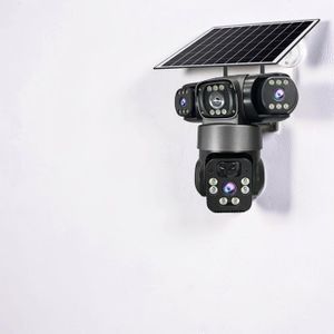 	Stand Alone 20MP 4K Ultra HD Resolution 4G PTZ Rotating Triple Lens Three Screens Outdoor Security Solar Camera