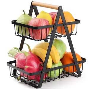 2 Layer Metallic Fruit Rack/ Multipurpose Organizer For Home/Office Use