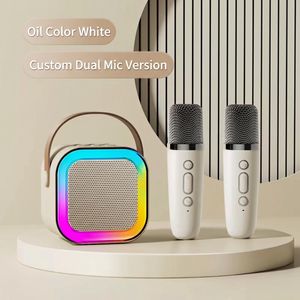 Multifunctional Portable Bluetooth Speaker, Wireless Charging, Alarm Clock, RGB Ambient Light, HIFI Stereo Sound with Karaoke Microphone