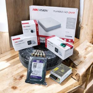 Hikvision  3 1080P Full HD 2MP Night Vision Weather Resistant CCTV Cameras Complete System Kit With 4 Channel DVR Machine+50M Coaxial Cable