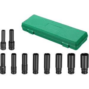1/2 inch Drive Metric Impact Socket Set (10–24mm), 10-Piece Heavy Duty Impact Sockets, Deep Impact Socket Kit for Impact Wrench & Automotive Repair