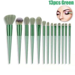 13pcs Makeup Brushes Set Eye Makeup Brushes Dark Green