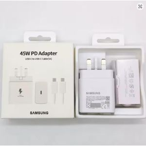 Samsung 45 Watts Super Fast Charger Adapter With Type C To C Output For Galaxy A06, A16, A26,  S24 Ultra, A36, A56, A05, A05s, A14, A15, A23, A24, A25, A33, A34, A35, A53, A54, A55, A07, A17, S25 Ultra