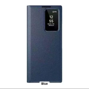Smart view window leather  wallet case with card slot for Samsung S26 ultra