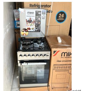 50x60cm Standing Cooker – 3 Gas Burners + 1 Electric Hotplate With Auto Ignition & Electric Oven