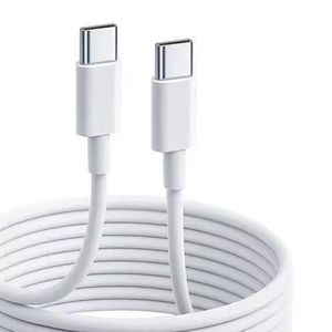 Apple Type C to Type C Fast Charging Cable for Samsung, iPhone 15, MacBook, iPad - USB-C to USB-C Data Sync & Charger Cord - White
