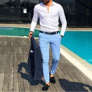 Fashion Khaki Trousers For Men- Sky 
