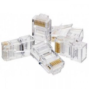 CAT6 CA RJ45 Modular Network Connectors UTP 50μ Gold-Plated 8P8C Crimp End For Ethernet Cable
