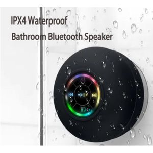 Mini Waterproof Wireless Bluetooth Speaker-Clear Sound Quality, Suction Cup Fixing, LED Light, IPX4 Waterproof Rating, Supports USB Charging, Colors Shipped Randomly
