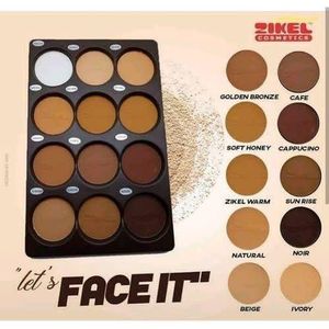 Zikel Lets FACE IT Contour Powder Pallet -12 Colors