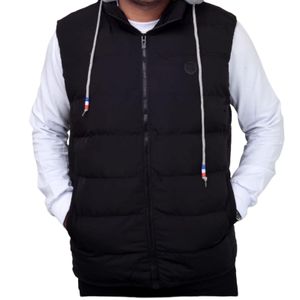 Men black half puff jackets