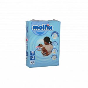 Molfix  Day & Night Tape Diapers – Size 2 (Mini) – 3-6 kg – 80 Count