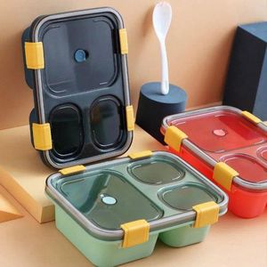 Leakproof 3 Partition Lunch Box + Spoon For Full Course Meal