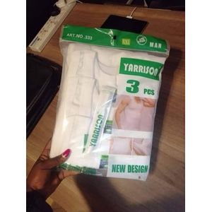 3 in one all white men cotton vests