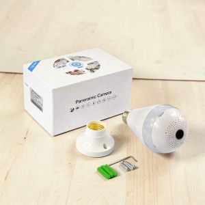 	IP66 Waterproof All Weather Surveillance Panoramic 1080P Wireless Security Light Bulb Camera 