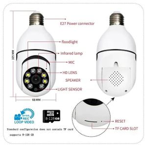1080P Night Vision WiFi Bulb Camera With 360° Coverage For Baby Room And Home Security