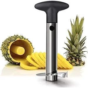 Stainless Steel Pineapple Corer with a Recipe eBook includes One Year Warranty - Core Remover Tool with Detachable Handle - Fast and Easy Fruit Pineapple Cutter Peeler Corer Slicer