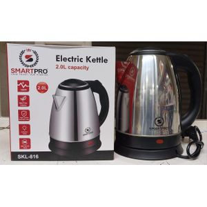 SmartPro Stainless Steel Electric Kettle 2L Fast Boil, Durable, Energy Efficient, Sleek Kitchen Appliance for Tea, Coffee, Hot Water, Easy Pouring, Cordless Design for Home and Office Use