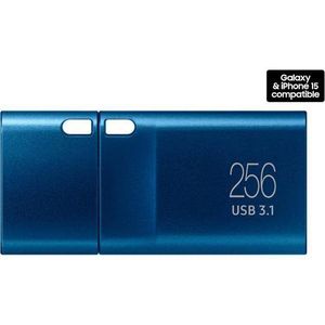Samsung Type-C™ USB Flash Drive, 256GB, Transfers 4GB Files in 11 Secs w/Up to 400MB/s 3.13 Read Speeds, Compatible w/USB 3.0/2.0, Waterproof, 2022, Blue, MUF-256DA/AM