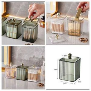 Multipurpose Acrylic Holder /Dispenser for Cotton Swabs , Makeup Storage Organizer