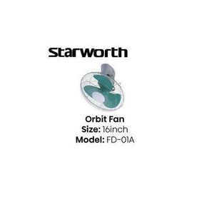 Starworth  FD-01A 16-Inch Orbit Fan – 360° Rotating Ceiling-Mounted Fan with 3-Speed Control 
