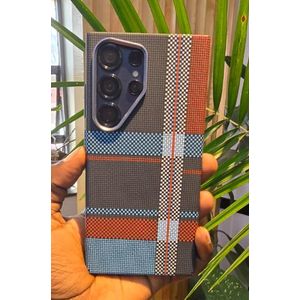 Samsung Galaxy S25 Ultra Free Air Carbon Fibre Case with Multicolor Plaid Design, Slim Shockproof Build, and MagSafe Compatibility
