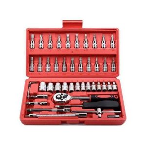 Vehicle Repair Tool 46 Pcs Mini Socket Wrench Set Box Spanner Socket Set - ORANGE