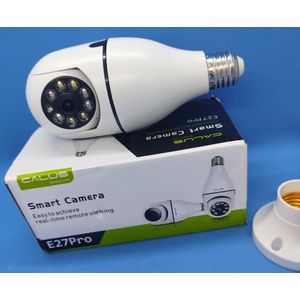 CALUS 360° Panoramic Wireless WiFi Security Camera Bulb with Full HD 1080P, Night Vision, Motion Alarm & E27 Easy Install Socket