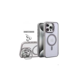 Magnetic phone case for iPhone 16 pro max Case, Full-Body Shockproof MagSafe Case, Built-in Stash Stand, 1 Set of Individual Lens Protectors