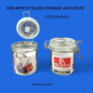 Bon Appetit Glass Storage Jar with Clip 