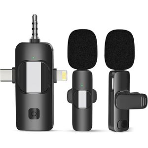 3-in-1 Lavalier Mic for Professional Outdoor Audio Recording and Interviews