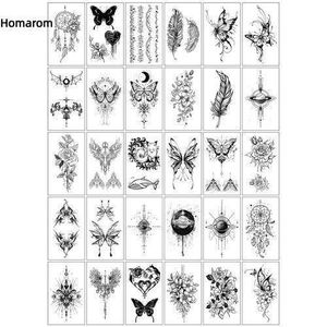 Homarom Temporary Tattoo Body Art Sticker - 30 Sheets With Differ,Butterfly And Flower,Each Size 5.7x9.7cm