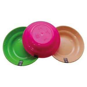 Rok  Wholesale bulk Round Soup Bowl - 72 pcs -  H 78 x 215 mm -  1 Ltr - RSB-1 - 3 assorted colors green orange beige 
