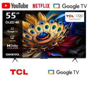TCL 55C655 55" Inch QLED PRO UHD 4K With AiPQ PRO PROCESSOR, ONKYO 2.0CH, Dolby Vision Atmos & HDR10+ Google TV NEW MODAL 2024.(1YR WRTY)