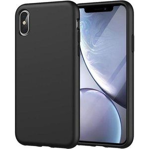 Black Slim Liquid Silicone 3 Layers Full Covered Soft Gel Rubber Phone Cover Case for iPhone X