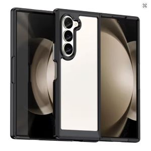 Samsung Galaxy Z fold 6 Transparent, Clear And Colorless With Black Edges Unique And Stylish Heavy Duty Protection Phone Case/ Cover/ Back Case