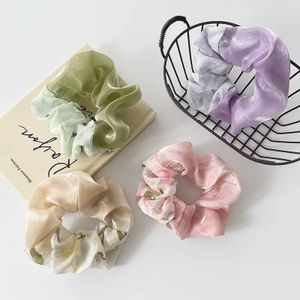 Pastel Floral Organza Scrunchies Set (4PCS)