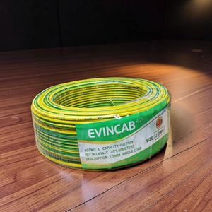 Evin Quality Assured Yellow Green 2.5mm Single Core Solid Copper Wire with Temperature Resistant Insulation Indoor Electrical Wiring Cable