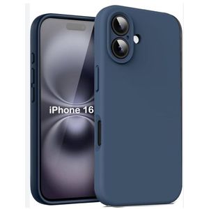 Soft Silicone Back Cover for iPhone 16 – Protective, Shockproof, Ultra-Thin, Anti-Scratch, Anti-Fingerprint – Blue