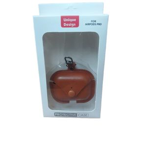  AirPods Pro Leather Protective Case with Anti-Lost Strap Brown – Flexible, Portable, and Stylish