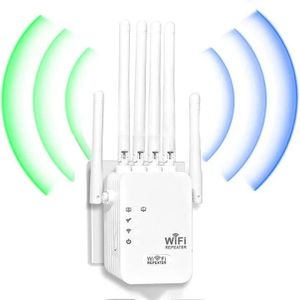 WiFi Range Extender Wireless Repeater 6 Antenna Signal Booster 2.4G/5G Dual Band for Home Office Wall Plug Repeater AP Router